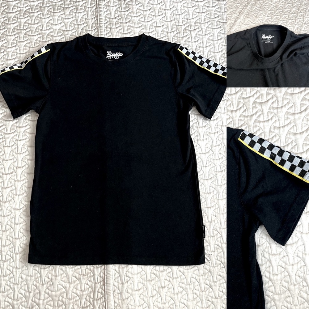 🏁Brooklyn Cloth Checked Sleeve T-Shirt - Large (10/12)